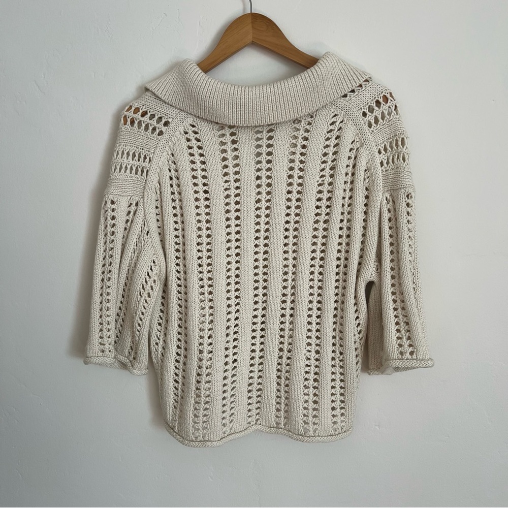 A.L.C. Emil Cropped Open-Knit Cotton Sweater - Picture 6 of 6